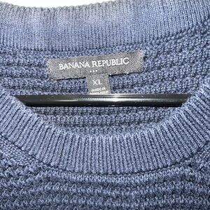 Banana Republic Blue Crewneck Sweater with Textured Knit